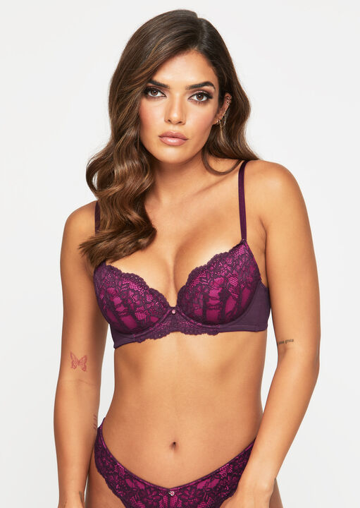 Sexy Lace Planet Padded Plunge Bra image number 0.0