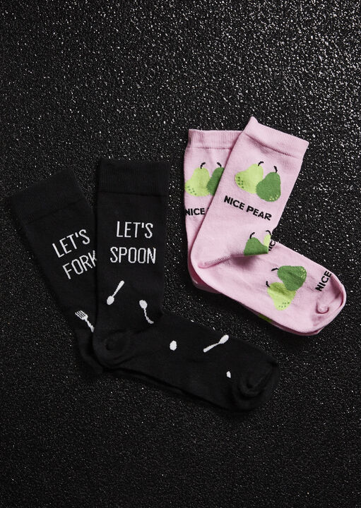 Let's Spoon, Let's Fork Mens Socks image number 3.0