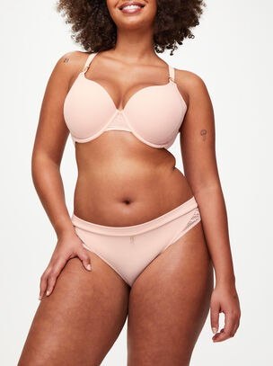 Charlotte Underwired Padded Plunge Bra - Pale Pink