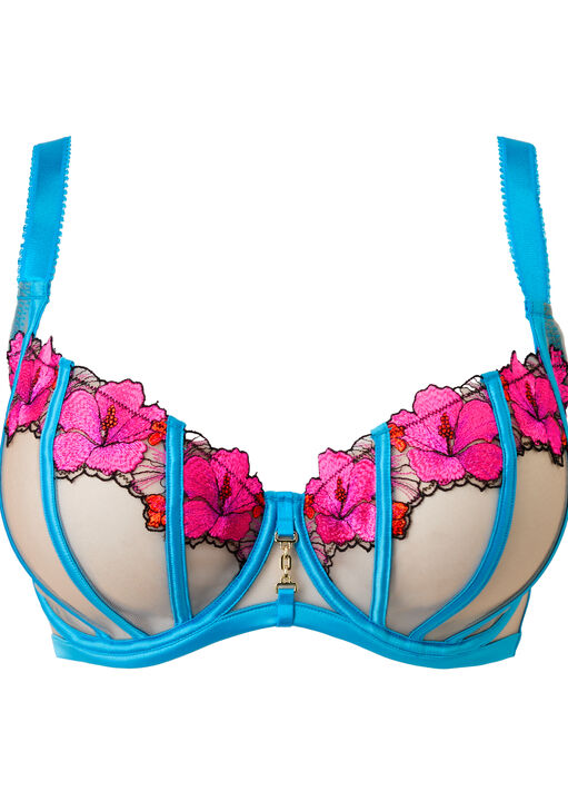 Caged Hibiscus Fuller Bust Non Padded Balcony Bra image number 5.0