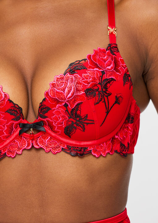 Roses Are Red Padded Plunge Bra image number 2.0