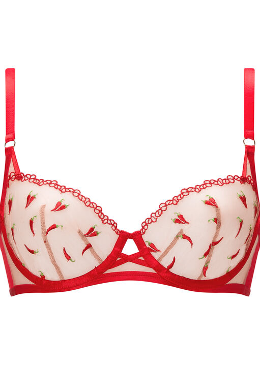 Red Hot Romance Non Padded Balcony Bra image number 5.0