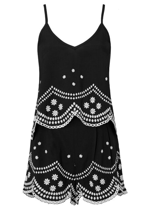 Knickerbox Broderie Floral Embroidered Cami Top & Shorts Set image number 5.0