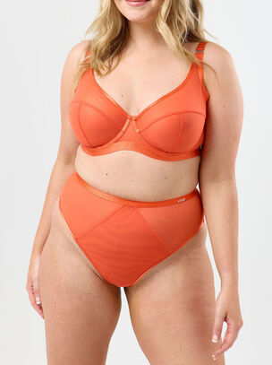 Soft Mesh High Apex Bra - Orange