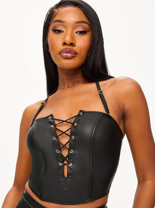Limelight Lover PU Corset Top