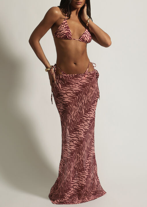 Zebra Mesh Maxi Skirt image number 0.0
