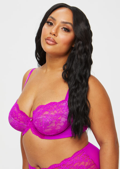 Sexy Lace Planet Fuller Bust Non Padded Plunge Bra image number 2.0