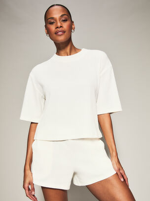 Naomi Waffle Short Set - Ivory