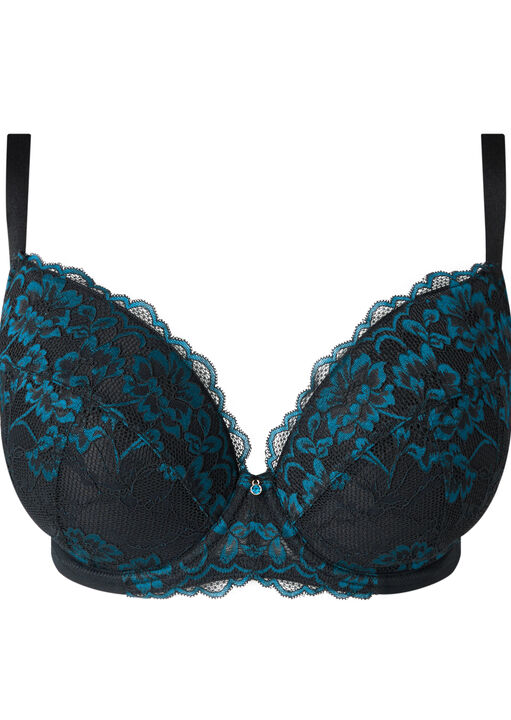 Sexy Lace Two Tone Padded Plunge Bra image number 9.0