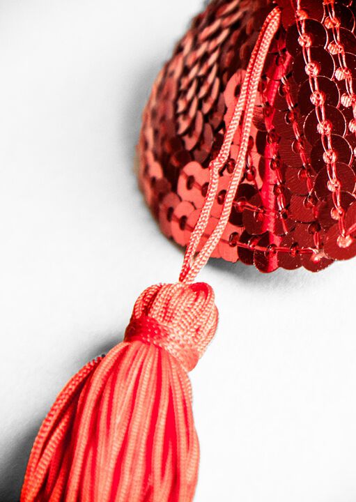 Sequin Heart Nipple Tassels image number 1.0