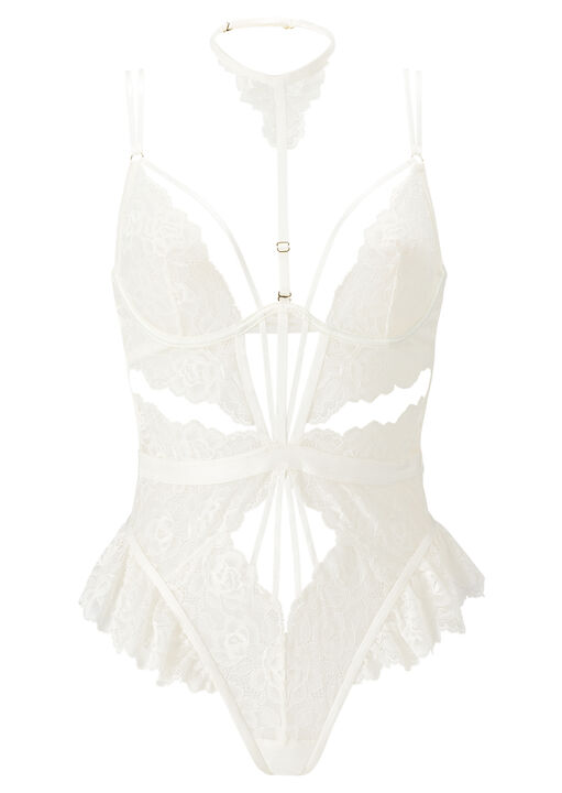 Tease Me Twice Lace Crotchless Teddy Lingerie image number 5.0