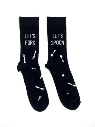 Let's Spoon, Let's Fork Mens Socks