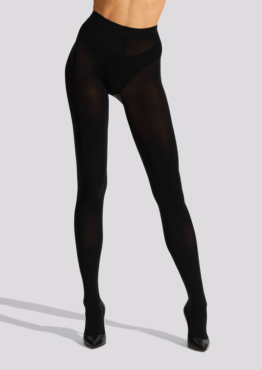 Opaque Crotchless Tassel Back Tights image number 2.0