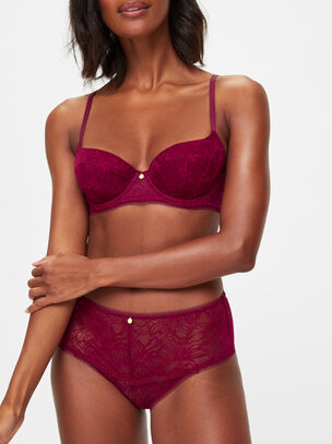 Alice Padded Balcony Bra - Dark Red