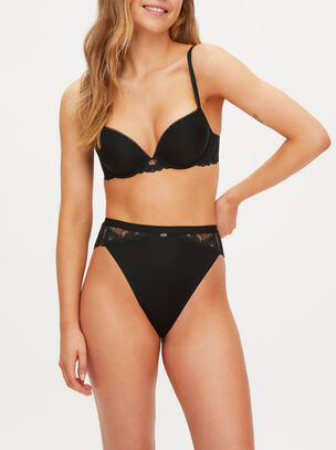 Harper Smooth Padded Plunge Bra - Black