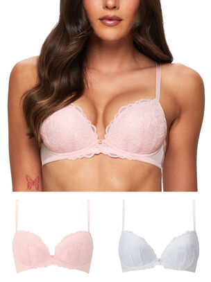 Sexy Lace Padded Plunge 2 Pack