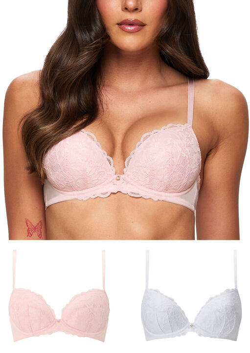 Sexy Lace Padded Plunge Bra - Pack of 2 image number 0.0