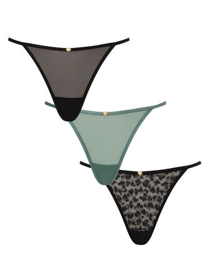 3 Pack Mesh Texture Brazilian - Black