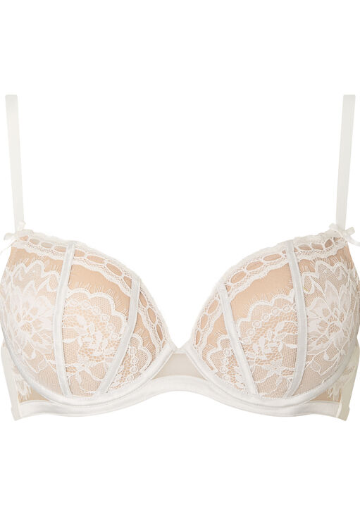 Caged Lace Padded Plunge Bra image number 5.0
