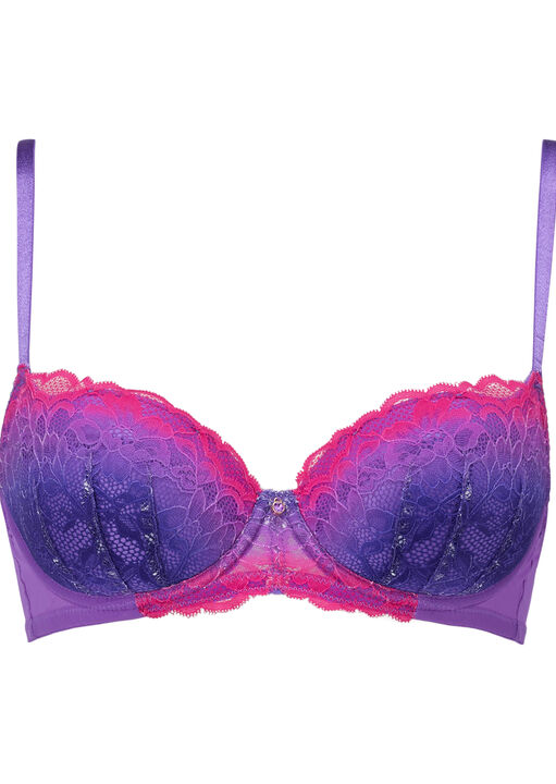 Sexy Lace Ombre Padded Balcony Bra image number 5.0