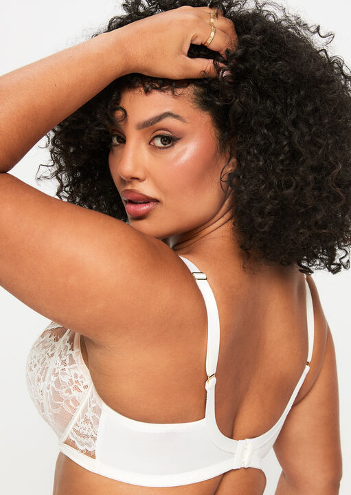 Caged Lace Non Padded Balcony Bra image number 5.0