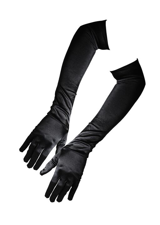 Satin Elbow Length Gloves image number 2.0