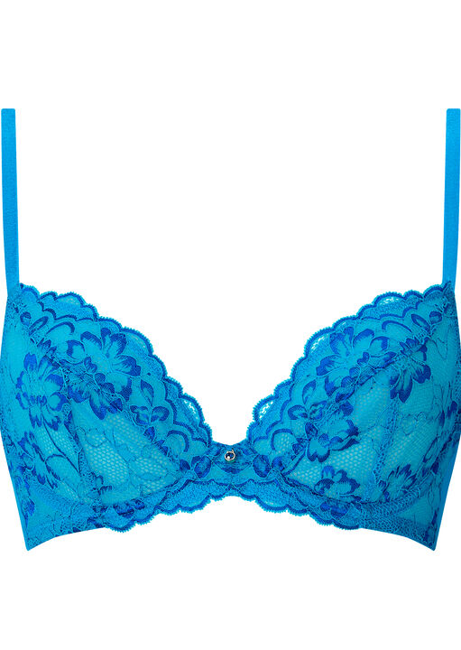 Sexy Lace Two Tone Non Padded Plunge Bra image number 5.0