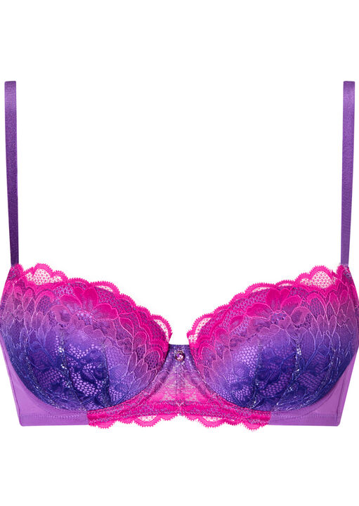 Sexy Lace Ombre Padded Balcony Bra image number 6.0