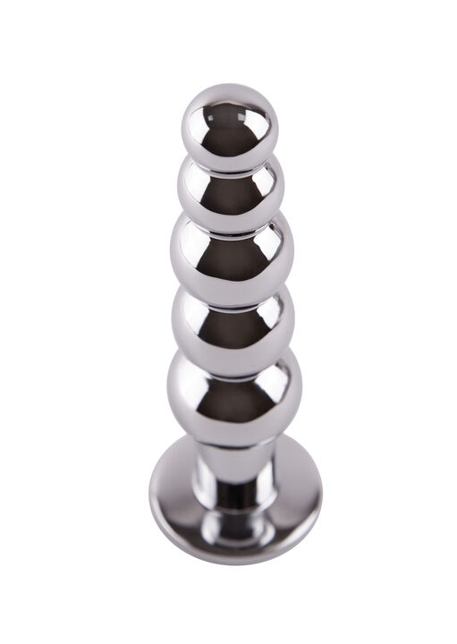 Jewelled Beaded Metal Butt Plug image number 1.0