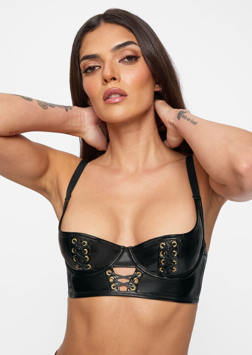 Lustful Lure PU Bra image number 0.0