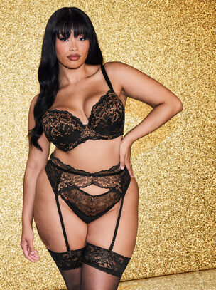 Sexy Lace Padded Plunge Bra