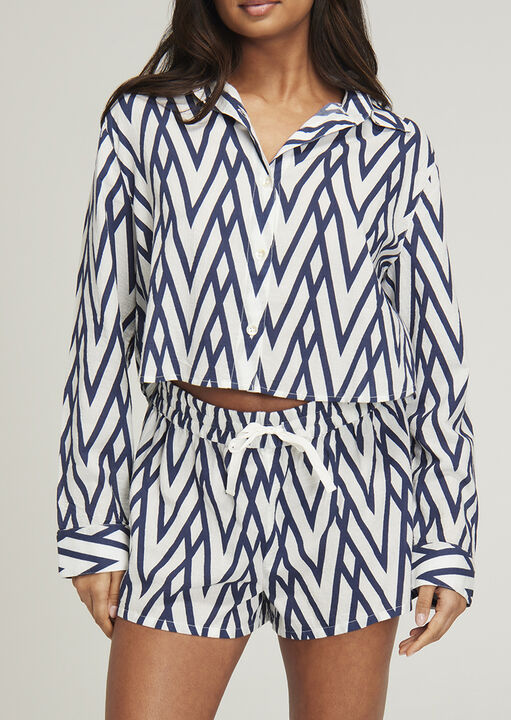 Deco Print Cropped Shirt image number 0.0