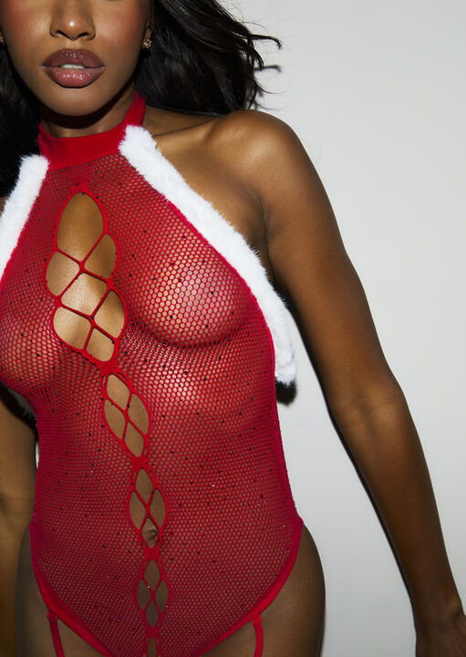 Season To Sparkle Sexy Christmas Body with Faux Fur Trim image number 3.0