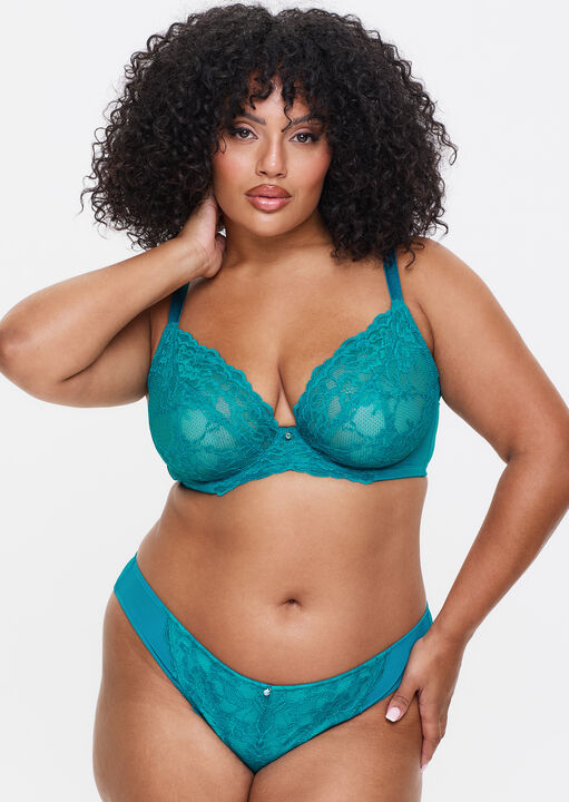 Sexy Lace Fuller Bust Non Padded Plunge Bra image number 4.0