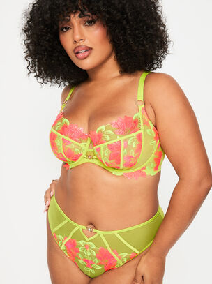 Paradise Glow Non Padded Fuller Bust Balcony Bra - Lime