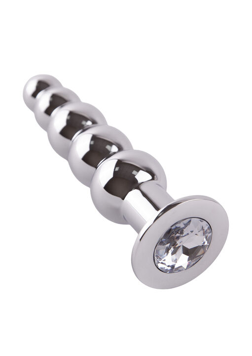 Jewelled Beaded Metal Butt Plug image number 2.0