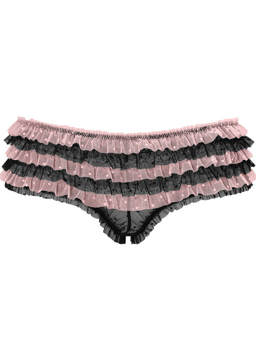 Frisky Frill Crotchless Brazilian Knickers image number 4.0