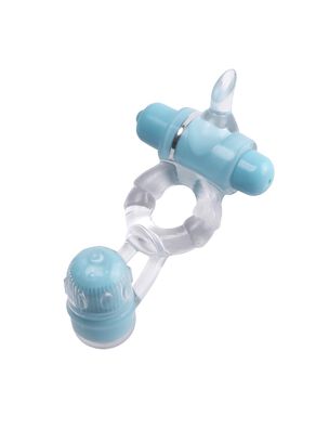Double Vibrating Super Stretch Couples Cock Ring with Removable Bullet