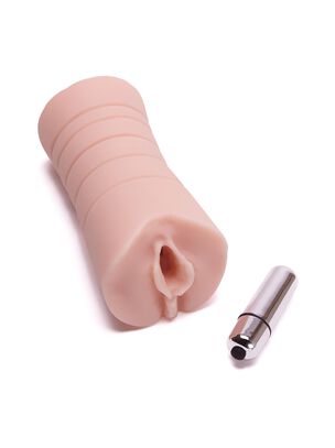 Hard Drive Ribbed Pocket Vagina Vibrating Male Masturbator