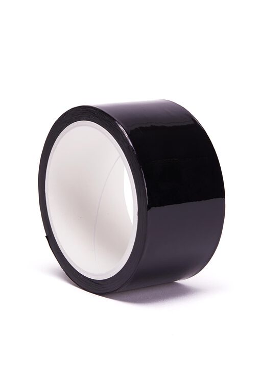 Non-Sticky PVC Bondage Tape - Black image number 0.0