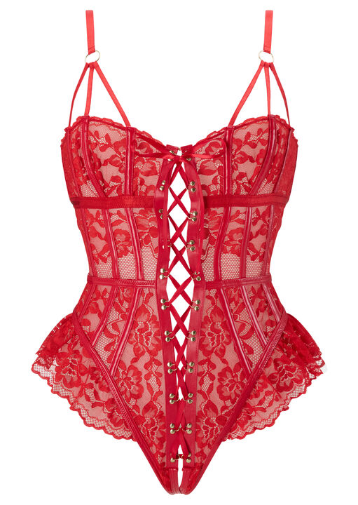 Boudoir Tease Crotchless Teddy image number 6.0