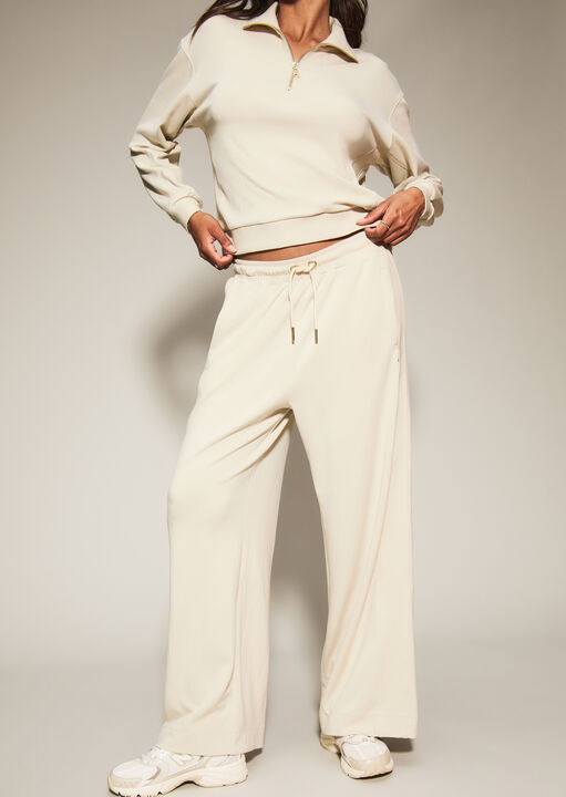 Knickerbox Scuba Ribbed Wide Leg Trousers image number 1.0