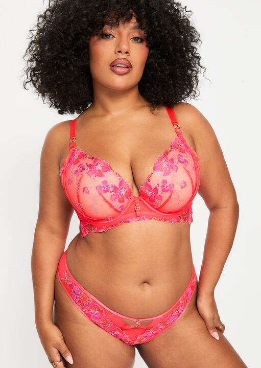 Glistening Padded Plunge Bra image number 8.0