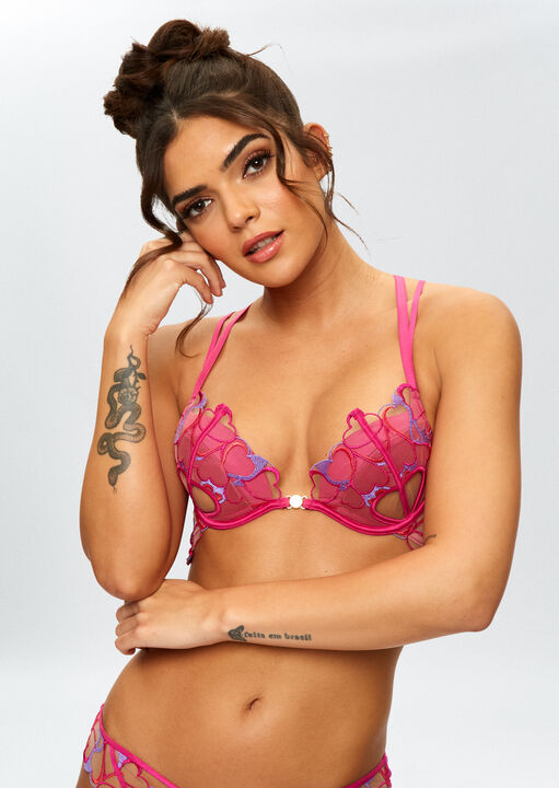 The Love Heart Padded Plunge Bra image number 3.0