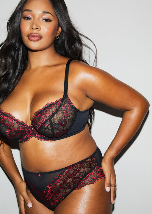 Sexy Lace Fuller Bust Non Padded Plunge Bra image number 0.0