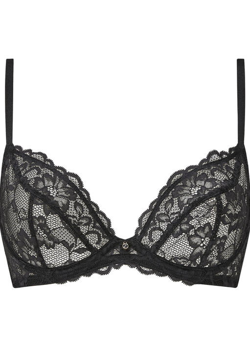 Sexy Lace Non Padded Plunge Bra image number 5.0