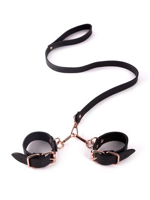 Signature Faux Leather Handcuffs with Lead