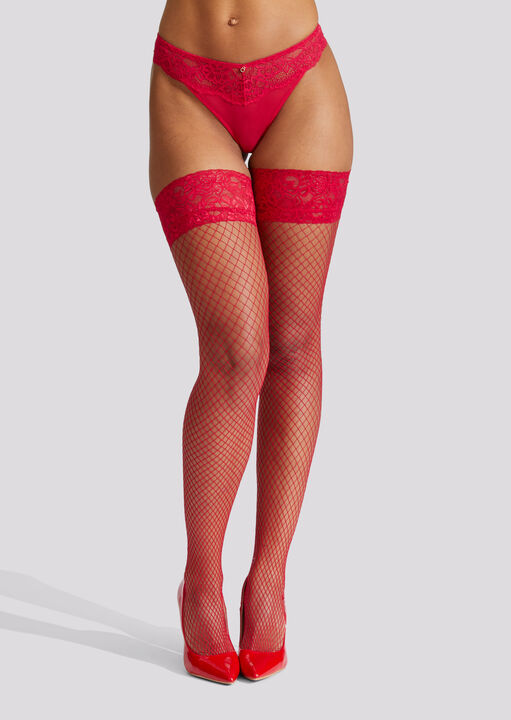 Lace Top Fishnet Hold Ups image number 2.0