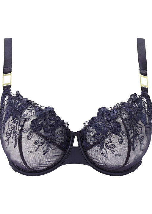 Knickerbox Raven Embroidered Non Padded Balcony Bra image number 9.0
