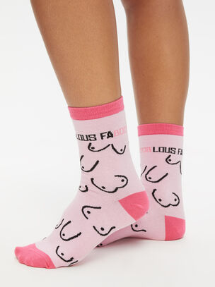 Fabooblous Pink Womens Socks